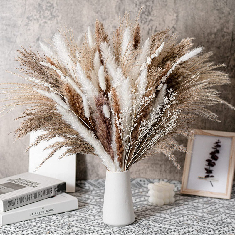 Dried Pampas Bundle - 50-105 szt. Boho Rustic Mieszanka Suszonych