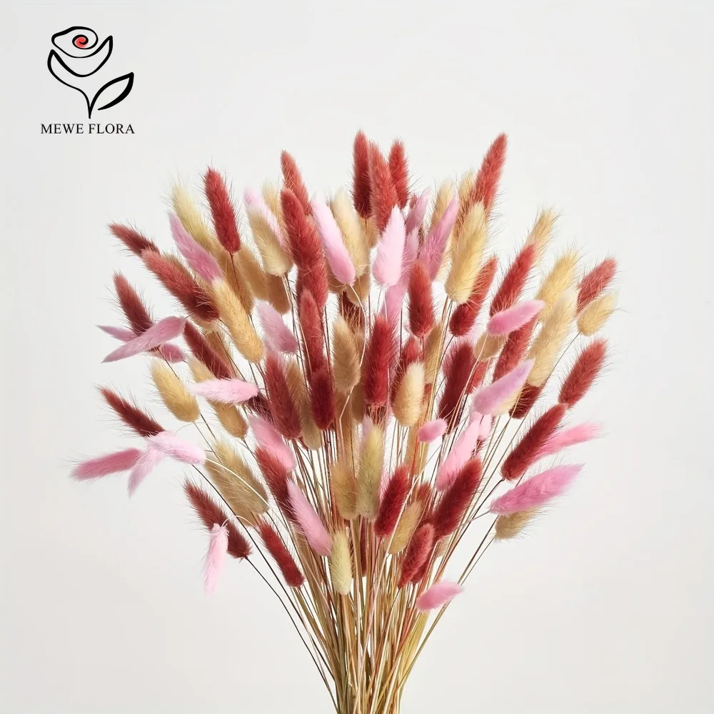 Dried Pampas Bundle - 90szt Mieszane 3 kolory Królicze ogony