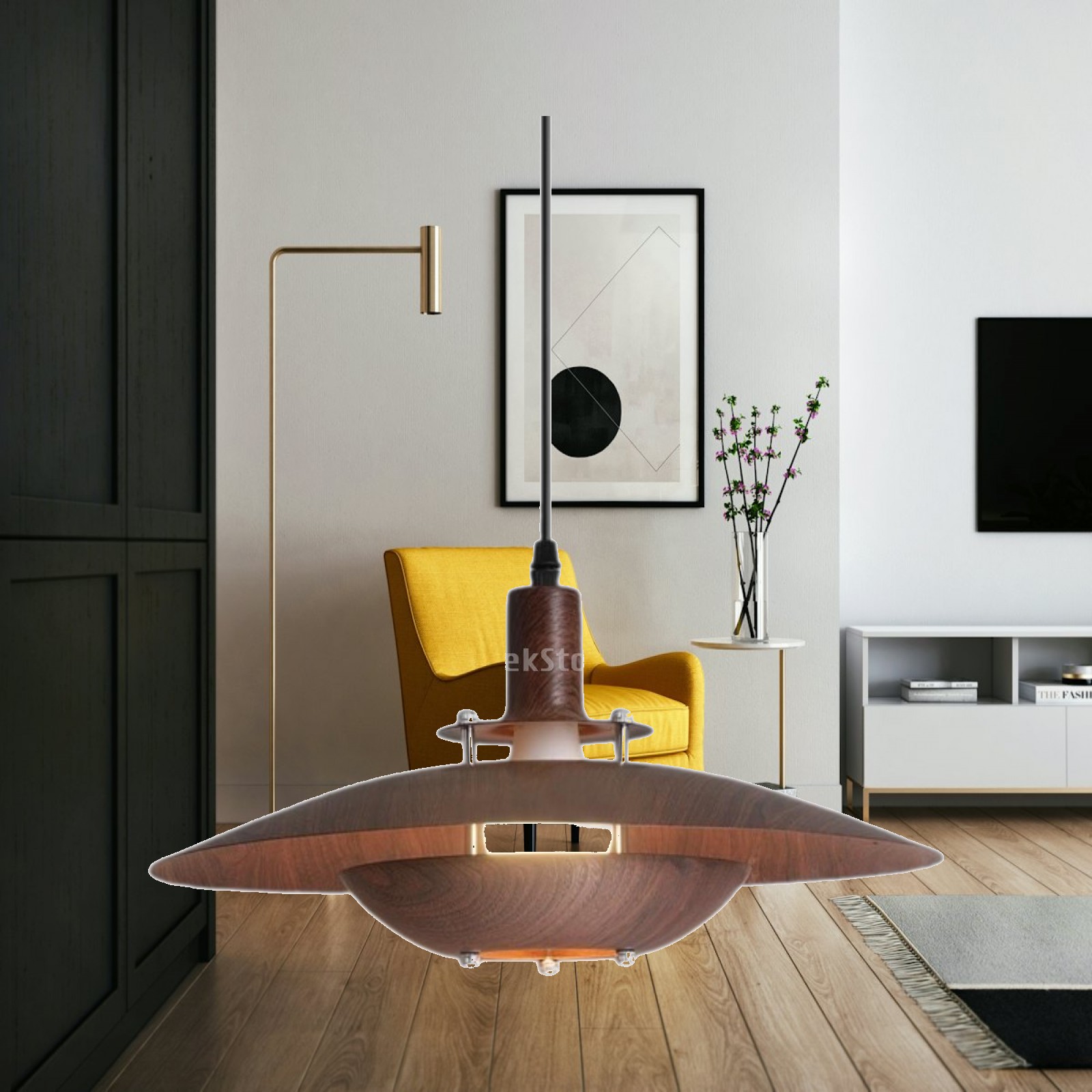 Interior Design Kitchen And Living Room - Rustykalne lampy wiszące w stylu wiejskim,