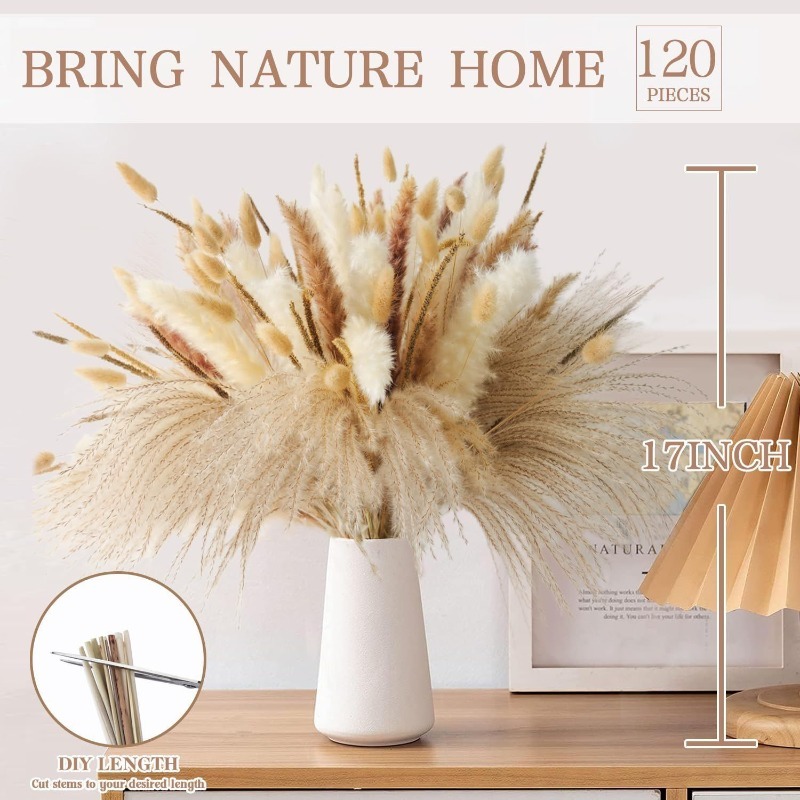 120 sztuk naturalnych mieszany – Dried Pampas Bundle recenzja i cena