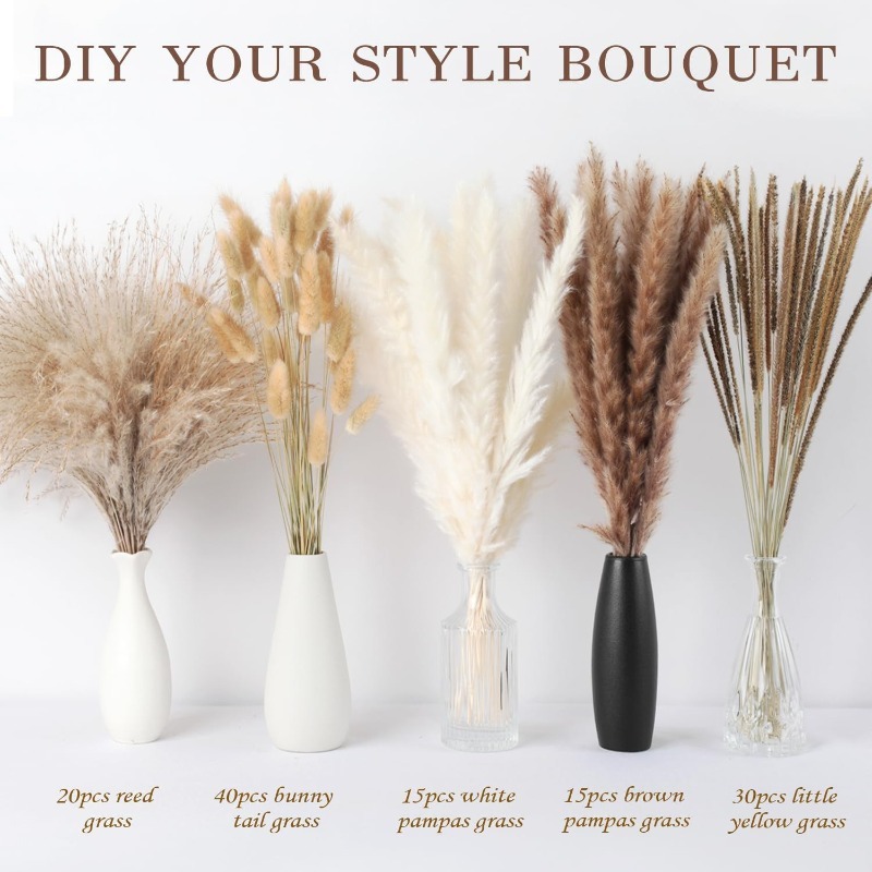 120 sztuk naturalnych mieszany – Dried Pampas Bundle recenzja i cena