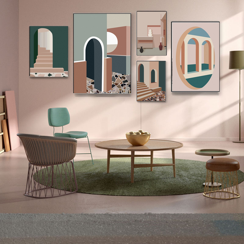 Retro Morandi Building Canvas  – Interior Design Build recenzja i cena