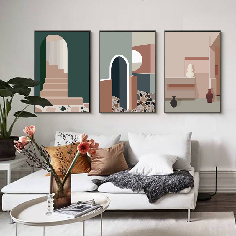 Retro Morandi Building Canvas  – Interior Design Build recenzja i cena